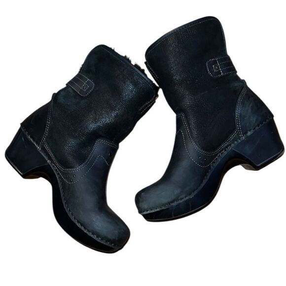 Dansko Chic Black Leather Mid-Calf Boots Size 36 - Picture 3 of 7